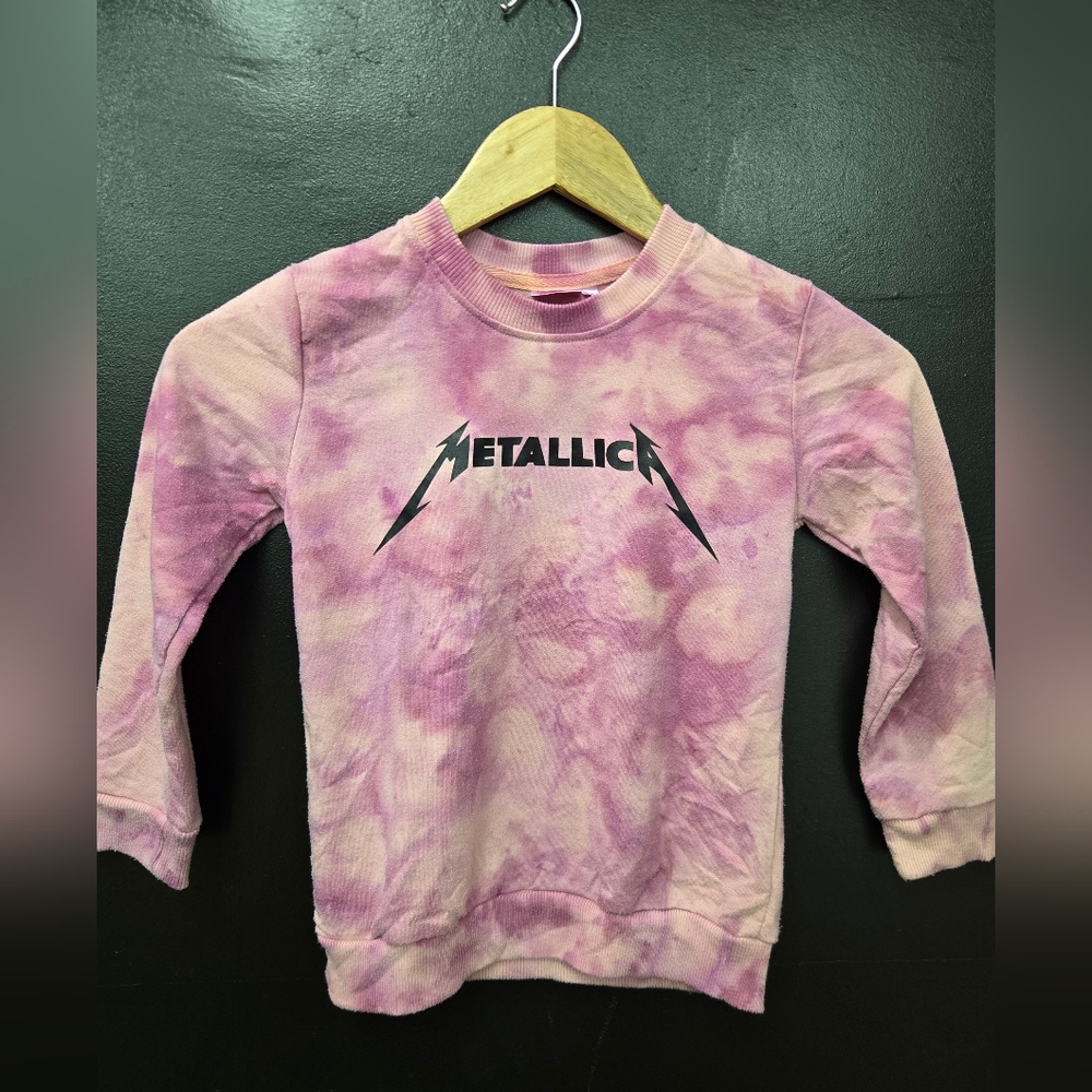 Custom Tie-dyed Metallica Sweatshirt Sz 4 Girls